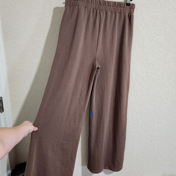 Sozy McKenna Brown Effortless and Chic Flowy Wide Leg Terry Pants Size M - Picture 7 of 8